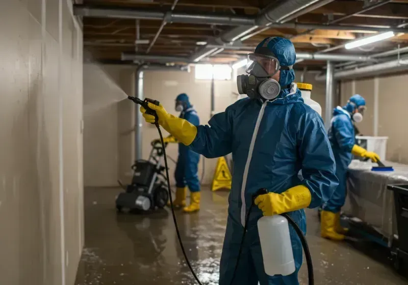 Basement Sanitization and Antimicrobial Treatment process in Burlington, MA